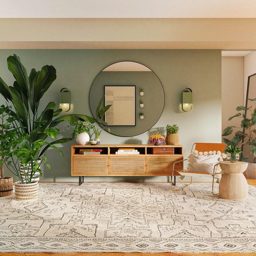 Emerald kitchen with marble countertops